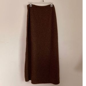 J. Jill Merino Wool Boucle Knit Skirt Heather Brown XL NWT